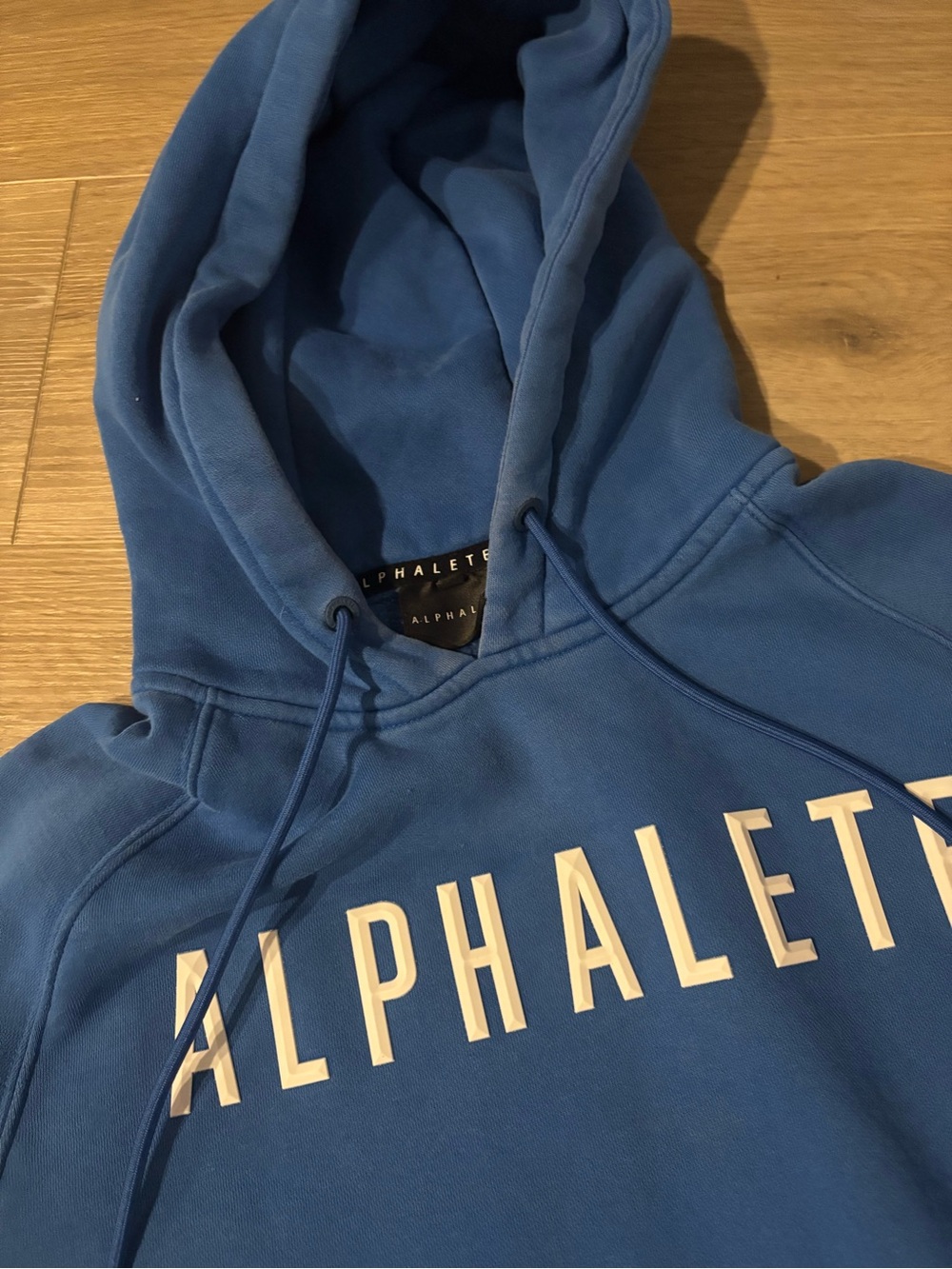 Alphalete Hoodie Royal Blue Pullover Raised White Logo MSRP $78 - Picture 7 of 7